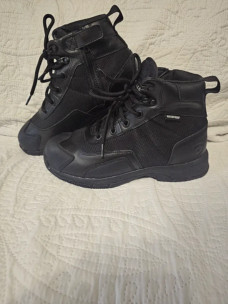 GALLS G-TAC WOMEN'S ATHLETIC 6” SIDE ZIP WATERPROOF BOOTS BLACK 9.5W FX282 NWOT