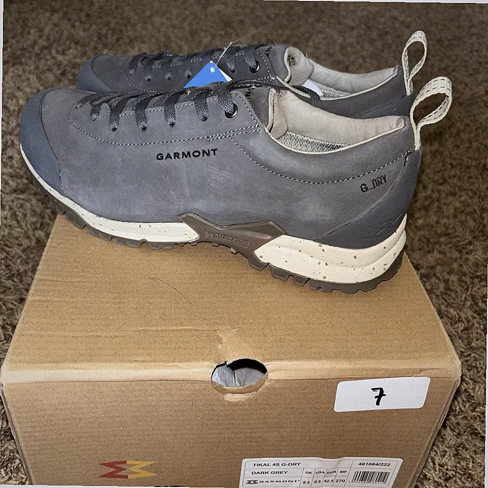 Garmont Men Dark Grey Tikal 4S G-Dry Hiking Shoes Waterproof Nubuck 11 New