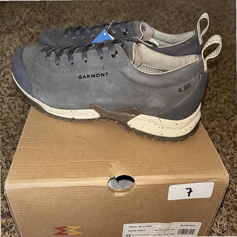 Garmont Men Dark Grey Tikal 4S G-Dry Hiking Shoes Waterproof Nubuck 9.5 New