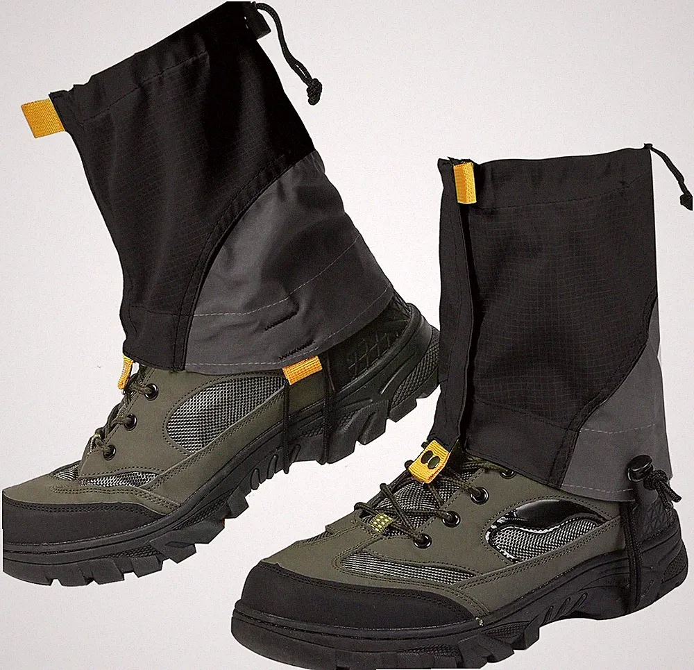 Gators for Hiking Boots and Shoes, Lightweight Adjustable Leg Gaiters for Black