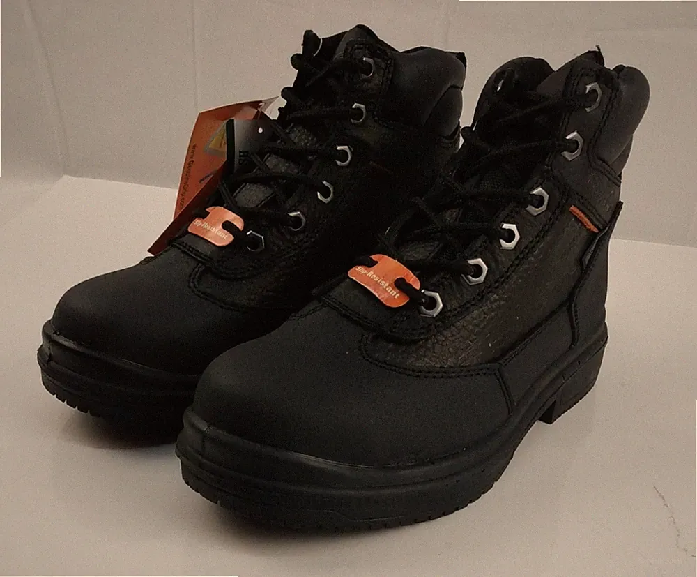 Genuine Grip Men's 7800 Steel Toe 6" Work Boot, Black Size 5W