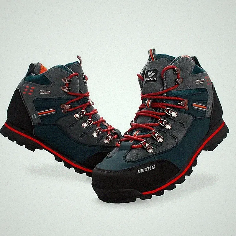 Genuine Leather Men's Hiking Shoes Men High-top Waterproof Mountain Sneakers