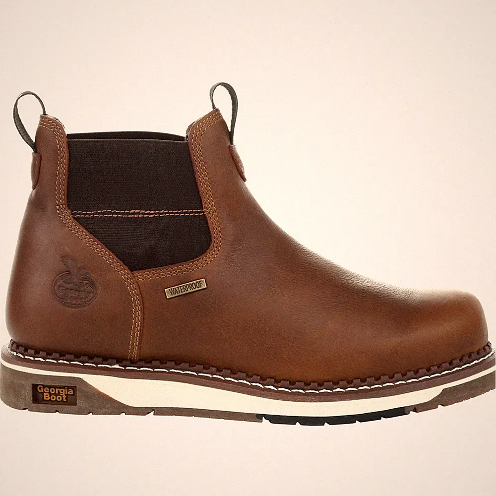 Georgia Boot AMP LT Wedge Waterproof Chelsea Work Boot GB00352 - Durable Boots