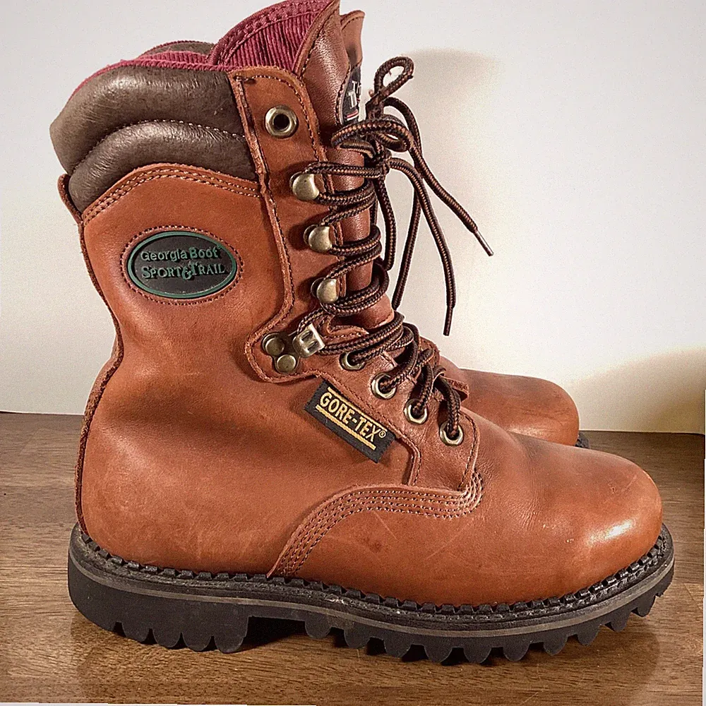 GEORGIA BOOT SPORT & TRAIL BROWN LEATHER SZ. 8 M / 36 GORETEX