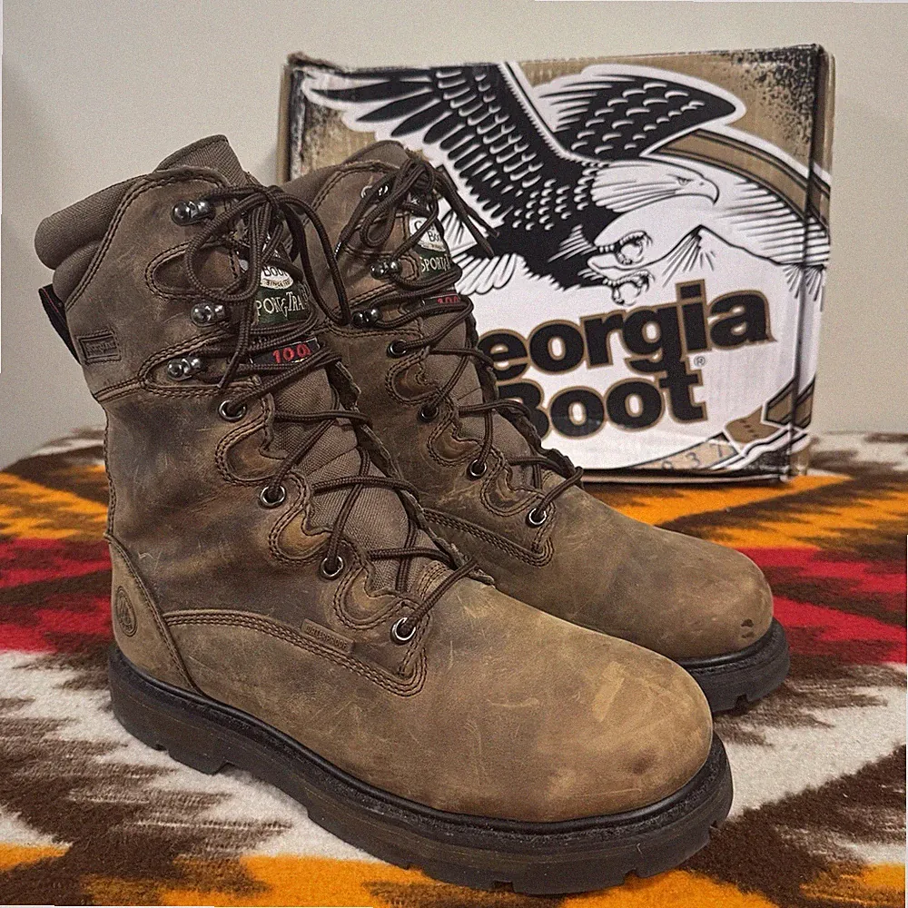 Georgia Boot Sport Trail Work WP Boots 9" Saddle Thinsulate Mens 9 New in Box