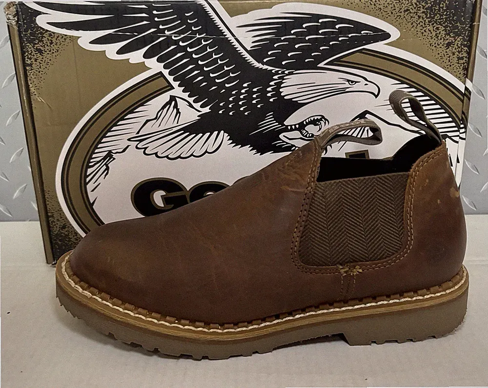 Georgia Boot Women's Giant Revamp Chelsea Work Boots Brown Leather Sz 9W EU41