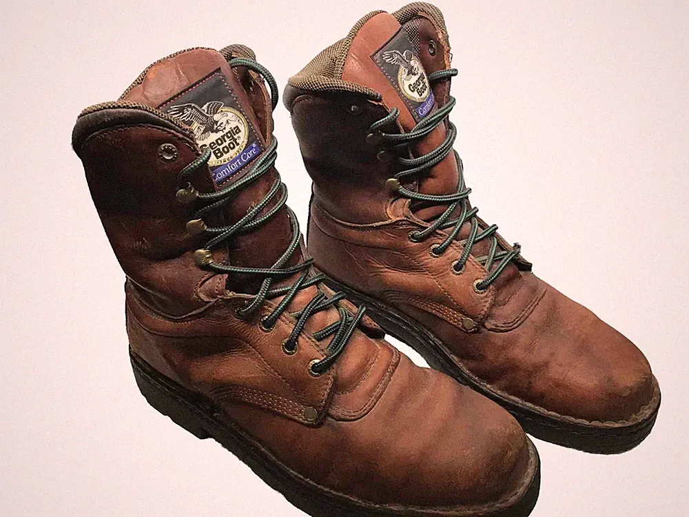 Georgia Boots Brown 8" Eagle Light Lace Up Work Boots G8083 - Men’s Size 11 W🥾
