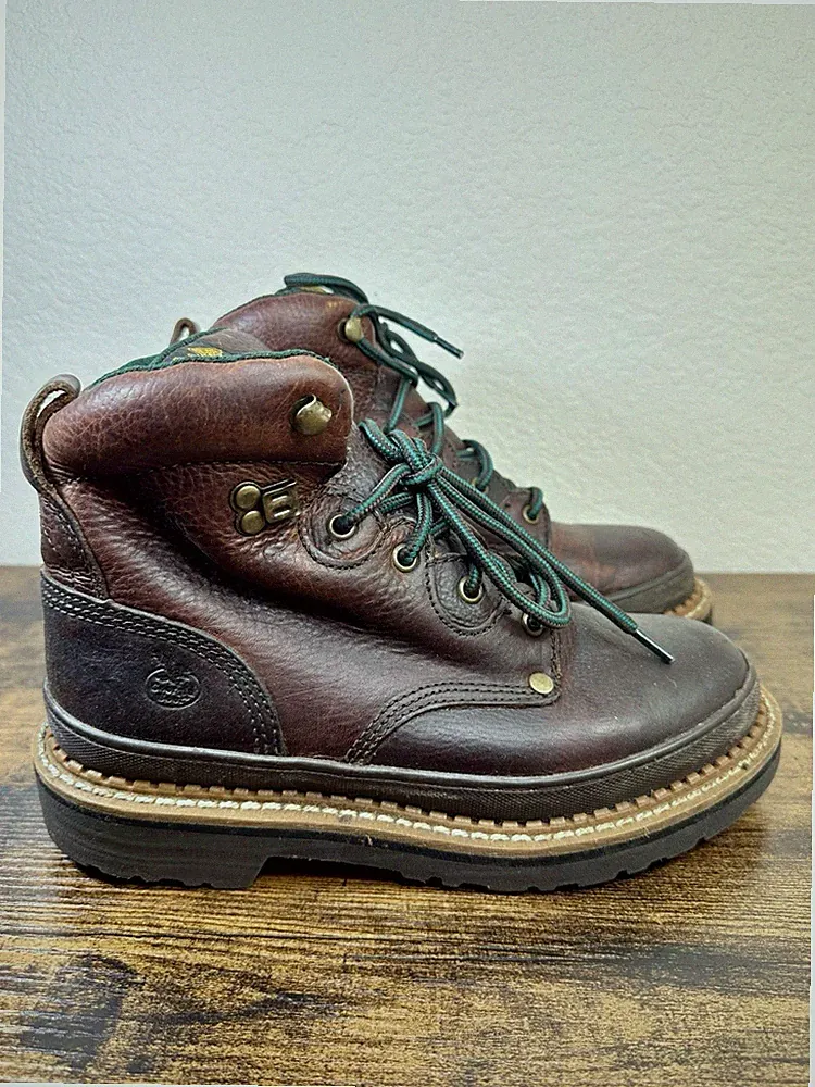 Georgia Giant 6" Work Steel Work Boots Hunting Chocolate Leather Mens Size 8 W