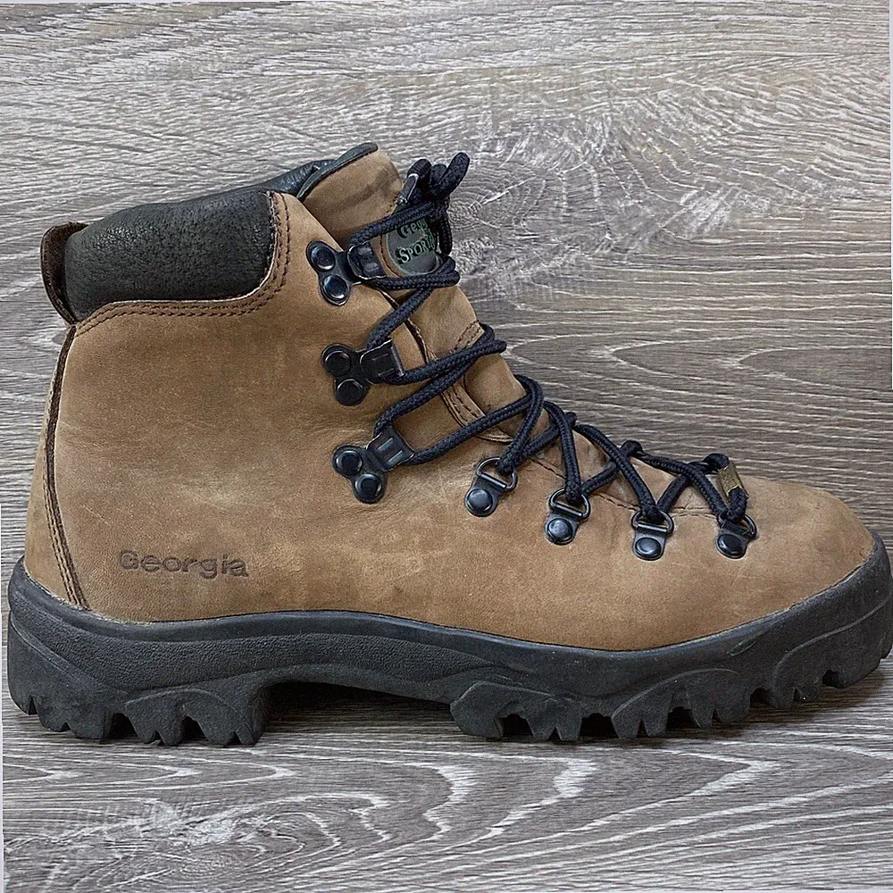 Georgia Sport & Trail Brown Leather Gore-Tex Hiking Work Comfort Core Boots 8 M
