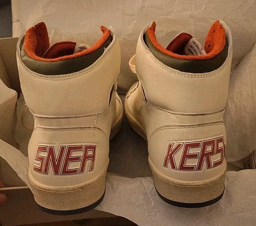 Golden Goose Sky-Star High Top Sneakers White Red Leather Men's