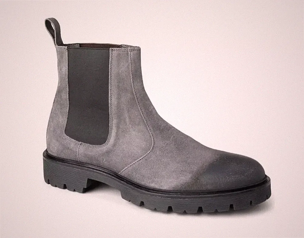 Good Man BrandDistressed Suede Chelsea Lug Boots Size 16 NIB $268 charcoal Mens