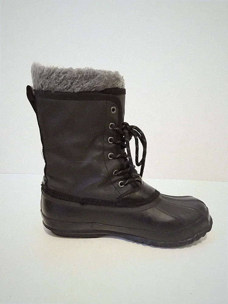 Goodfellow & Co Men Thermolite Black Duck Lace Up Faux Fur Work Snow Boots sz 7
