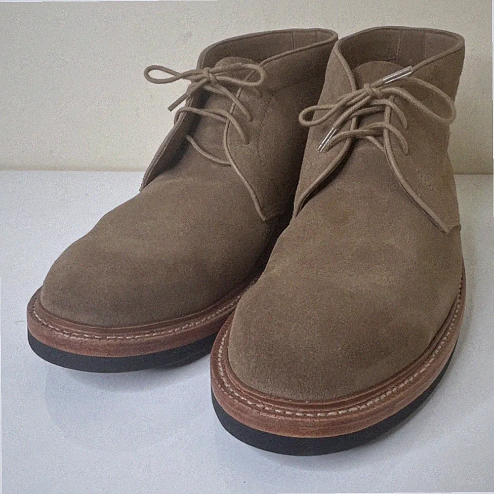 Grant Stone Unlined Chukka Sand Suede Men’s Size 12D Goodyear Welt Construction