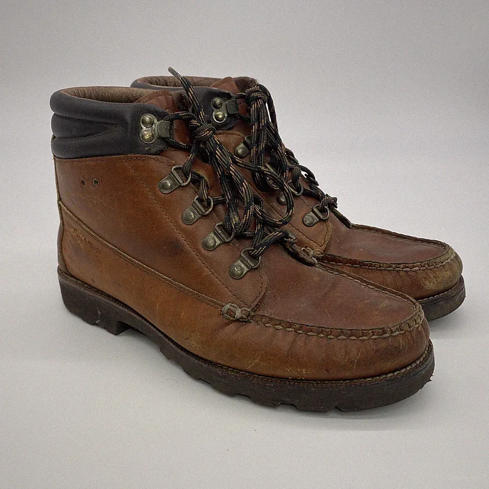 H.H. BROWN WOMENS BROWN LEATHER HIKING CHUKKA BOOTS WATERPROOF GORE-TEX SIZE 7.5