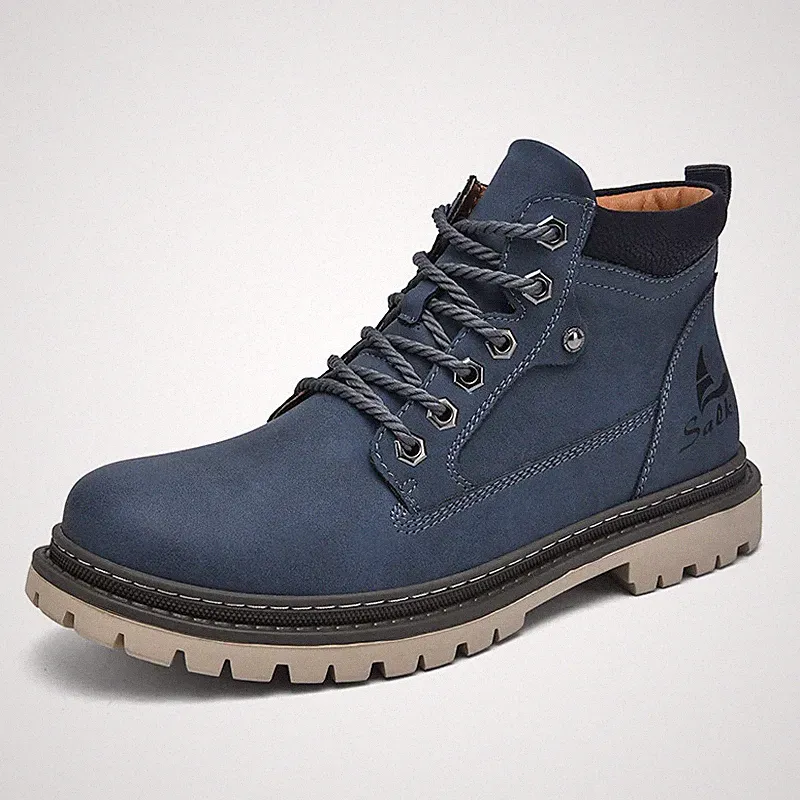 Handmade Men Ankle Boots Outdoor Sport High Top Hiking Shoes Breathable Sneakers