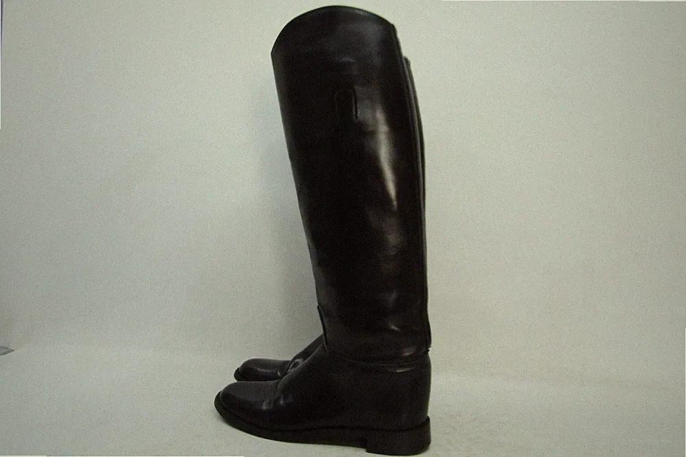 Handmade Womens Size 5.5 B Black Leather Equestrian Riding 17" Shaft Boots