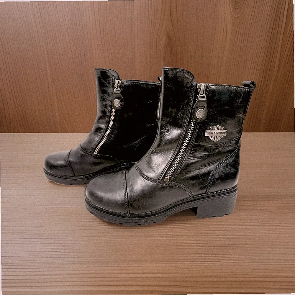 Harley-Davidson Amherst Moto Soft Toe Biker Motorcycle Riding Womens Boots 6.5 M