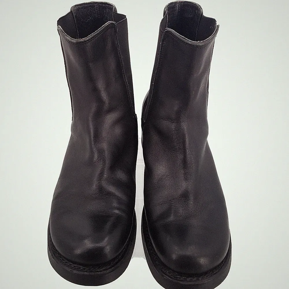 Harley Davidson Black Leather Motorcycle Slip on Ankle Boots EU 41.5/Mens 8/W10