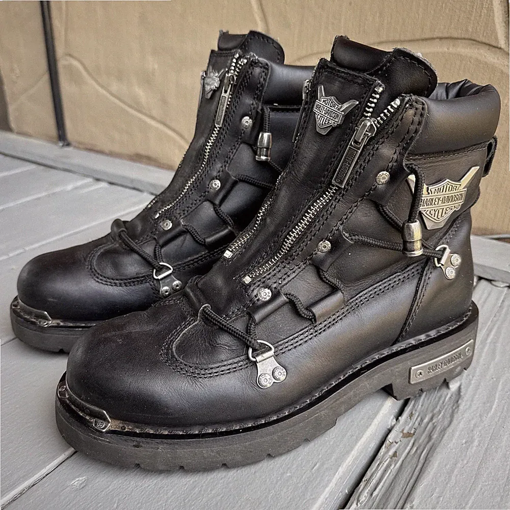 Harley-Davidson Brake Light Black Motorcycle Boots Men's Size 9M 91680