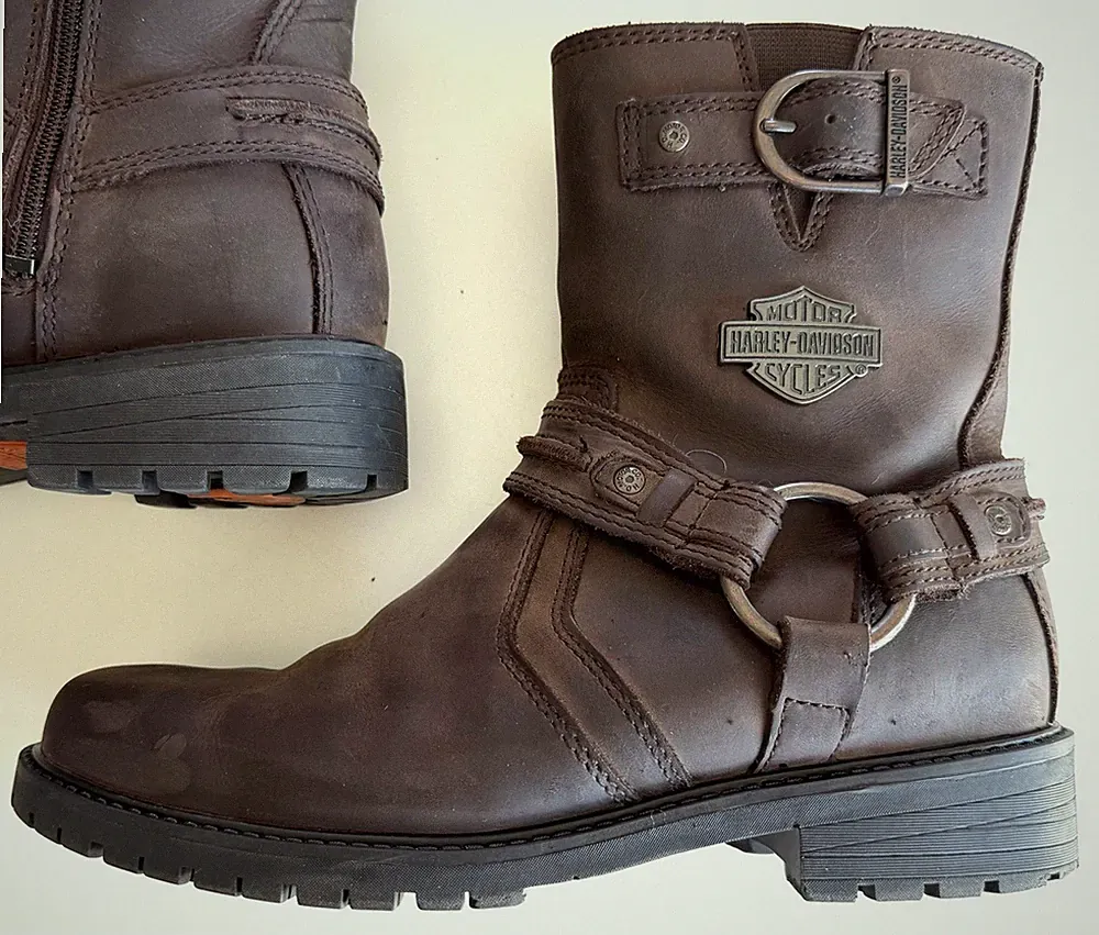 Harley-Davidson D93352 Mens Brown Leather Motorcycle Boots Sz 8.5