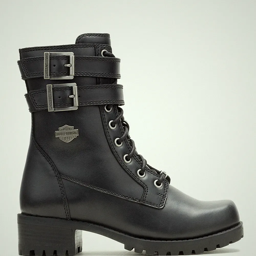 Harley-Davidson Leyton DBL 7.25" D84838 Womens Black Motorcycle Boots