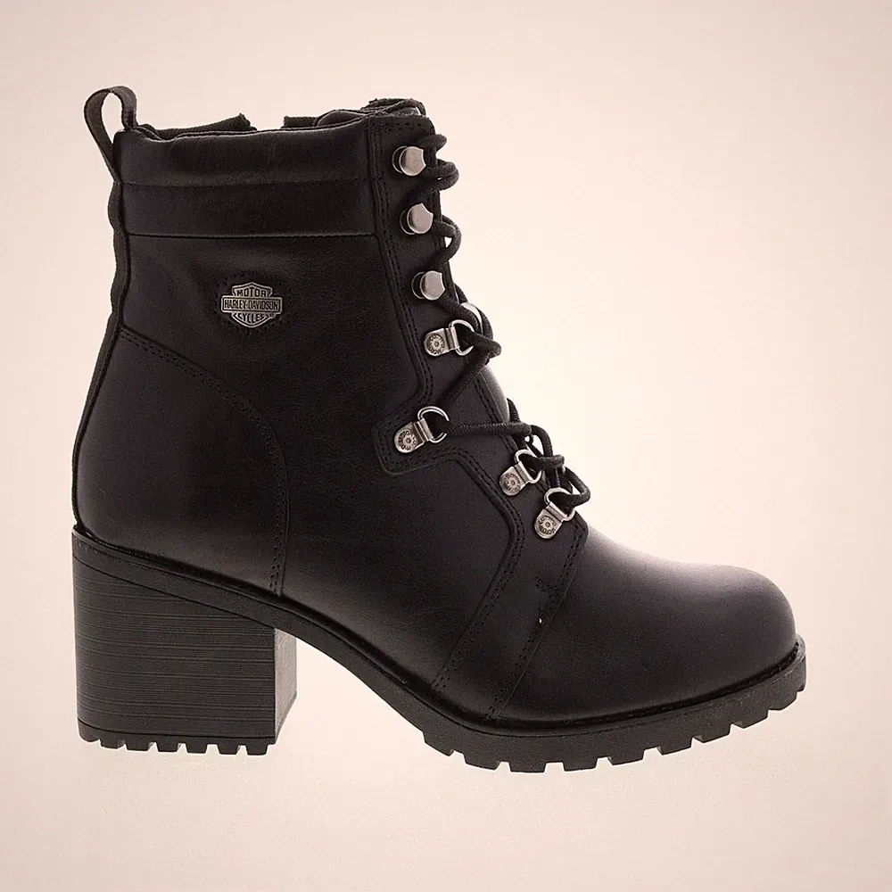 Harley-Davidson Marinda 5" Lace D84760 Womens Black Leather Motorcycle Boots