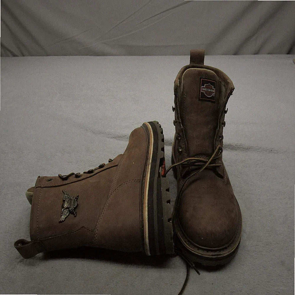 Harley Davidson Men 8 Boots Lace Up Brown Leather Biker Combat Motorcycle Rugged