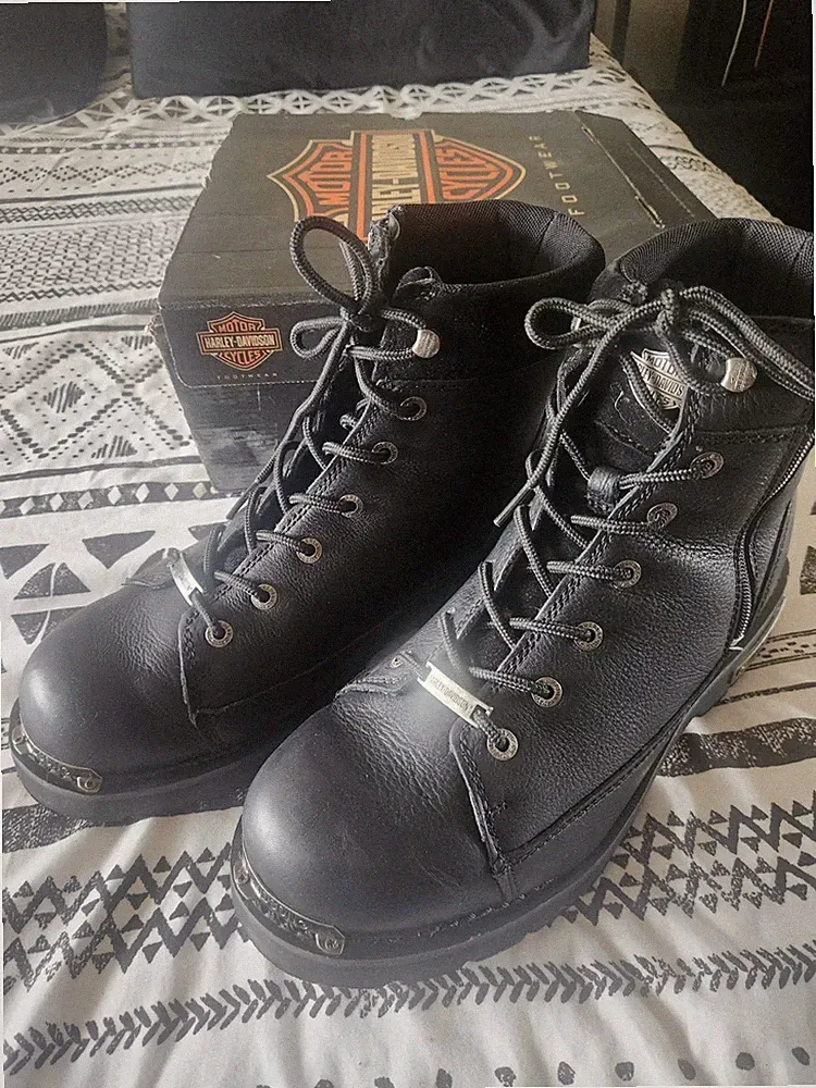 Harley-Davidson Men's Motorcycle Riding Boots Buckle Zipper Size 13