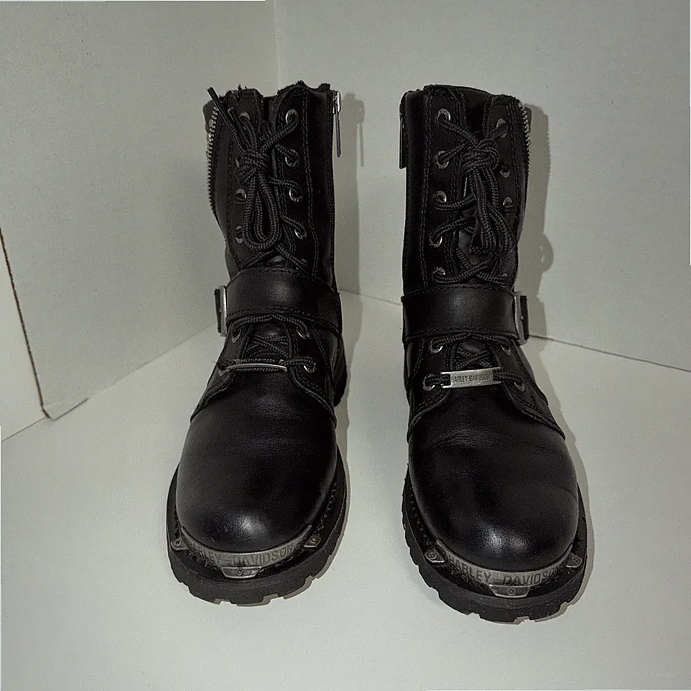 Harley-Davidson Mindy Women's Black Leather Motorcycle Boots D87051 Size 7.5 M