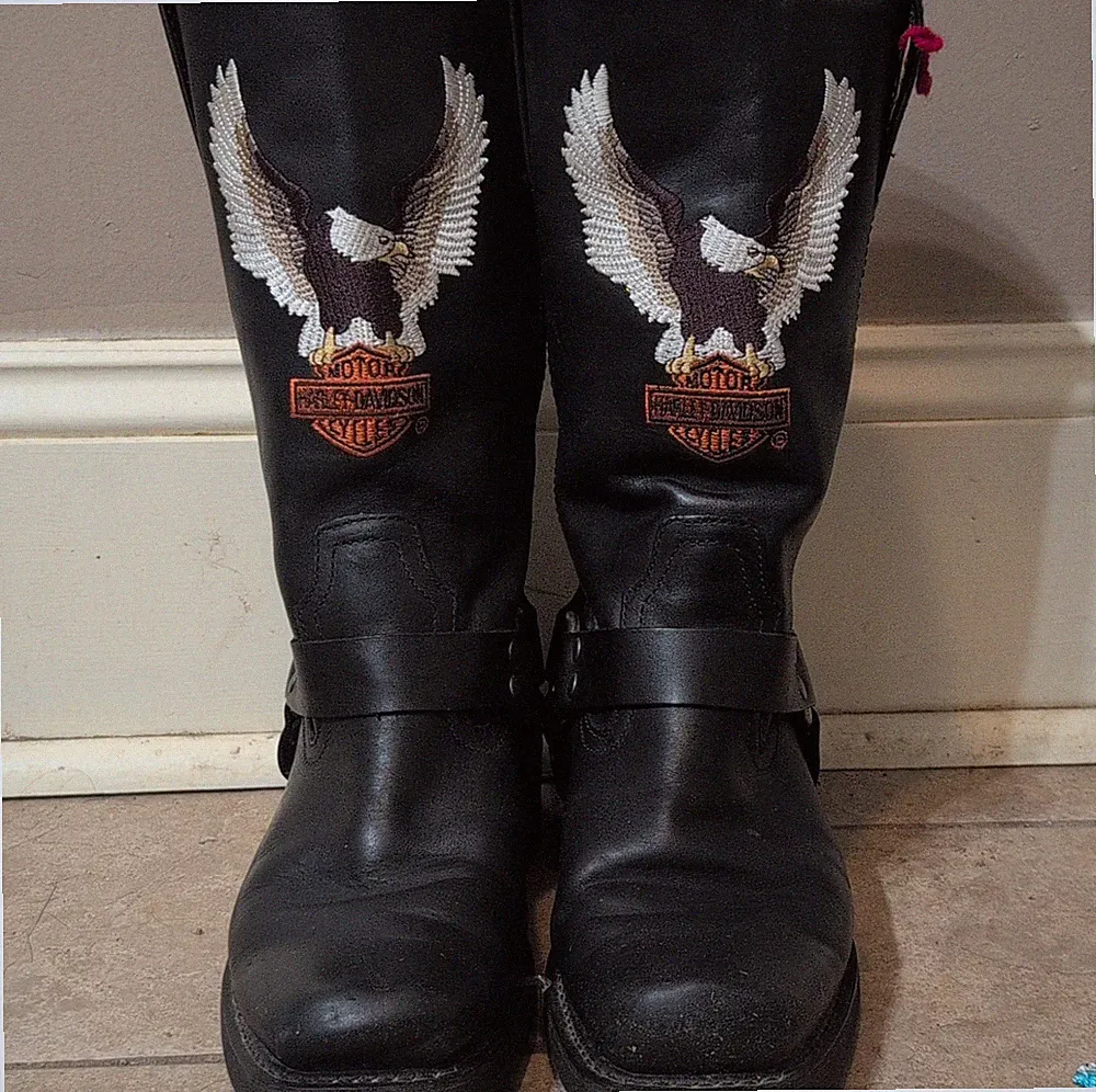 Harley Davidson Motorcycle Boots Size 9.5 Wide. Excellent Condition