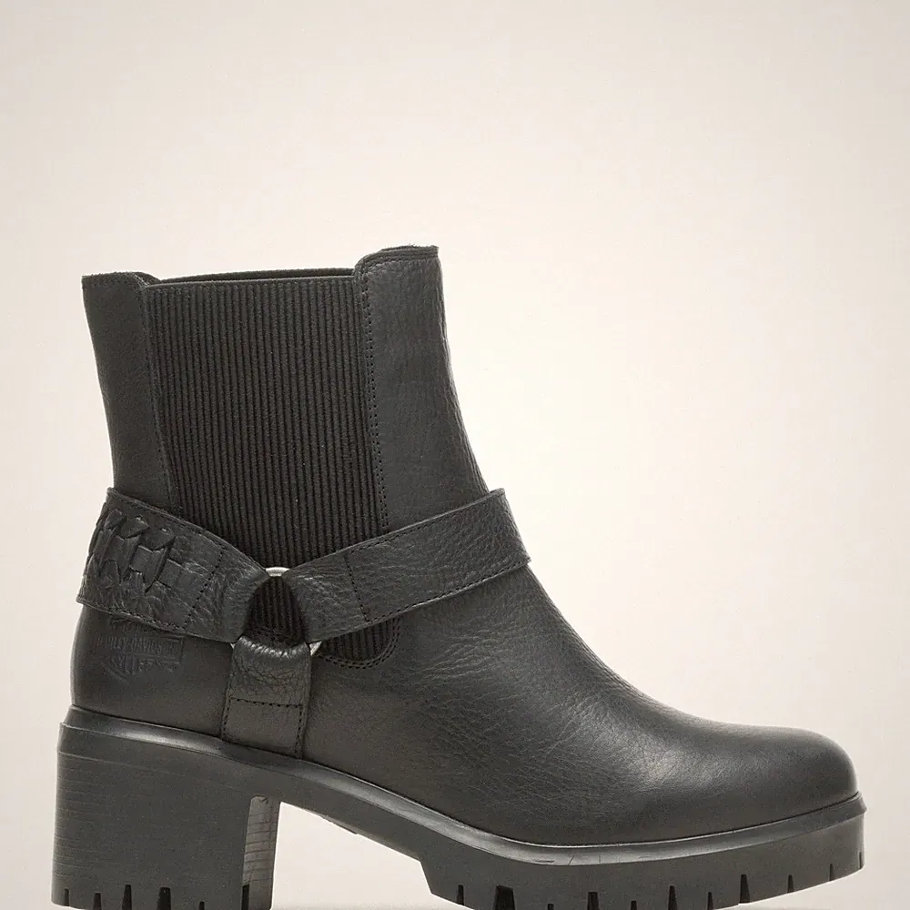 Harley-Davidson Rexene D87250 Womens Black Leather Motorcycle Boots