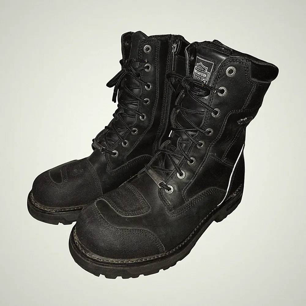 Harley Davidson Riddick 10" Motorcycle Boots Black Waterproof Leather Mens 11.5