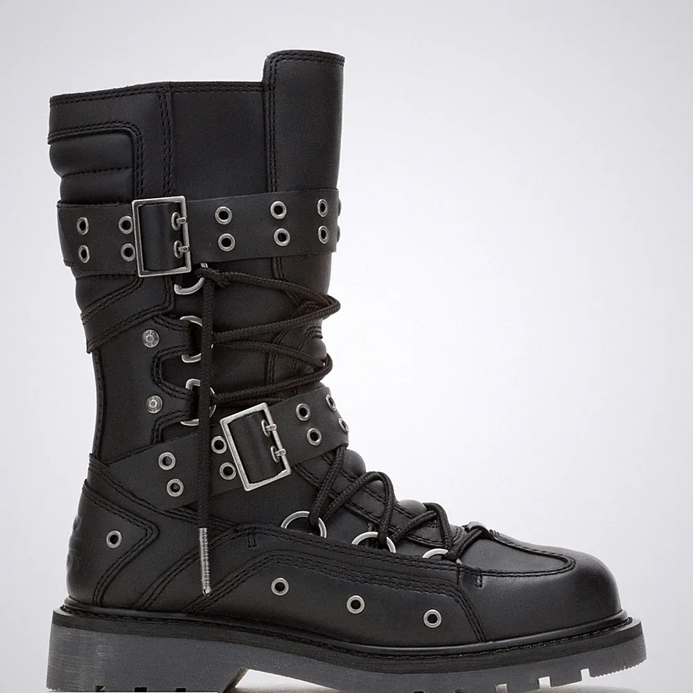 Harley-Davidson Uplift HDW D84810 Womens Black Leather Motorcycle Boots 5.5