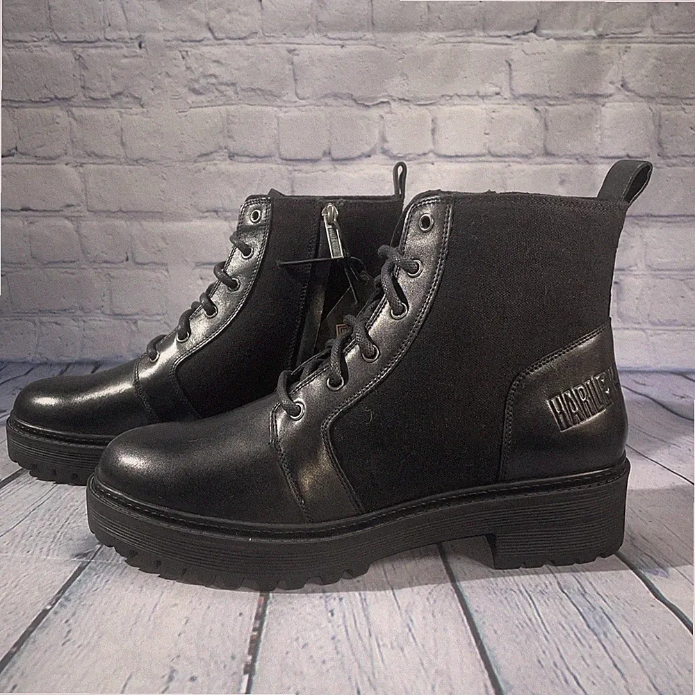 Harley-Davidson Valene 5" Motorcycle Boots Black Leather D84778 Womens Sz 10M