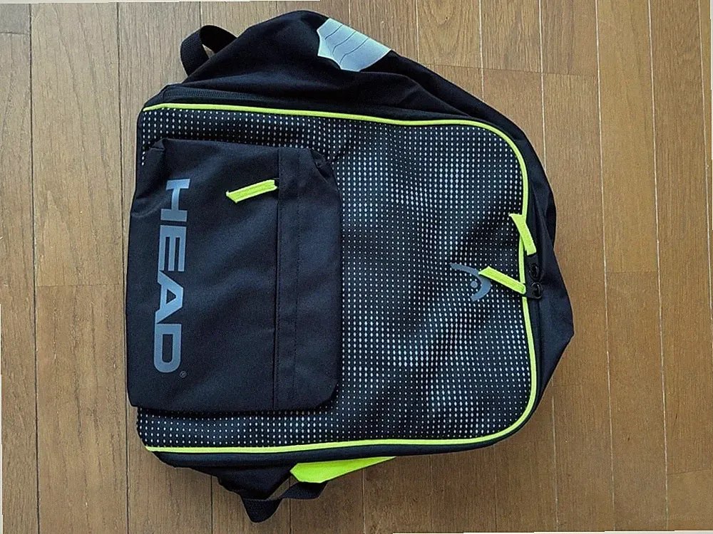 HEAD Ski Boots Backpack Black With Yellow-Green Dots