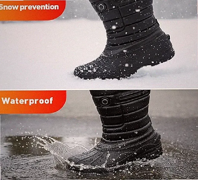 Heated Boots for Men Electric Men'S Heated Snow Boots Warm Fur Lined 3 Temperatu