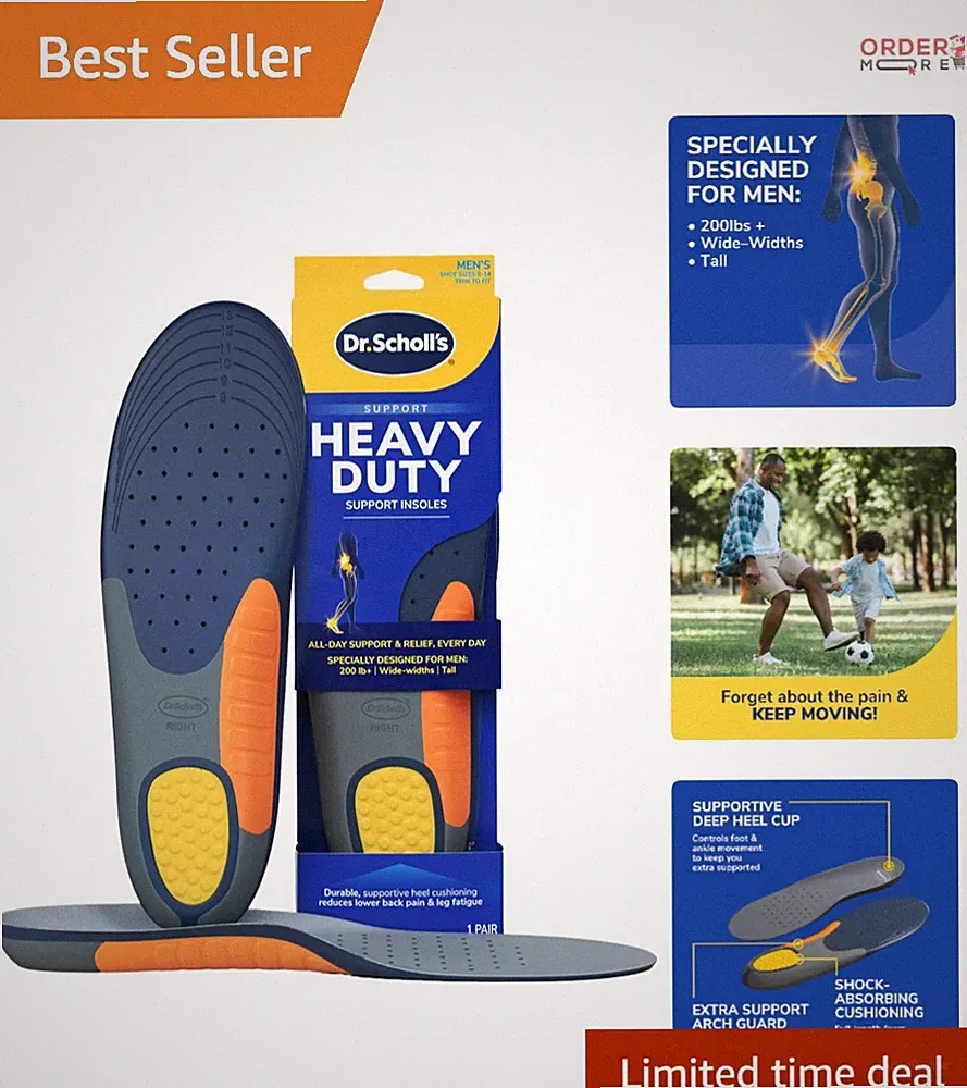 Heavy Duty Support Insoles Plastic Size 8-14 Arch Support Pain Relief Work Boots