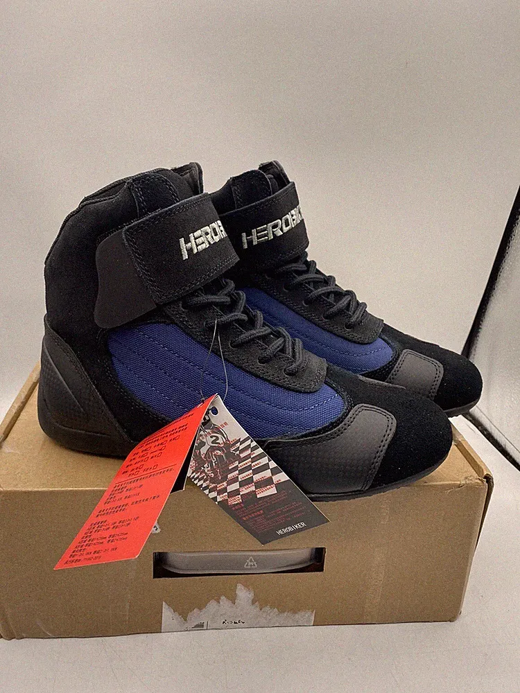 HEROBIKER Motorcycle Combat Boots Racing Hiking Outdoor Mid Ankle Shoes, Size 40