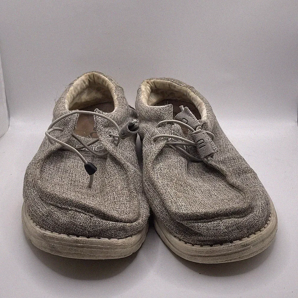 Hey Dude Wally Linen Shoes Men's Size 11 Grey Activewear Hiking Beach Summer