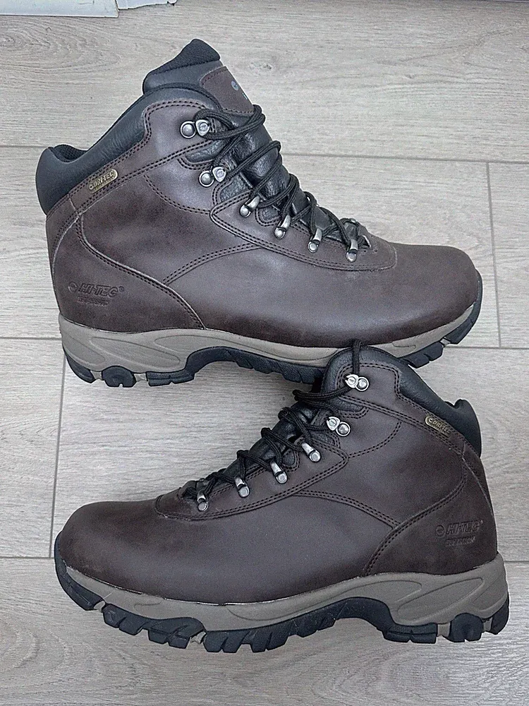 Hi-Tec Altitude IV Men's Size 12 Waterproof Leather Hiking Boots Brown