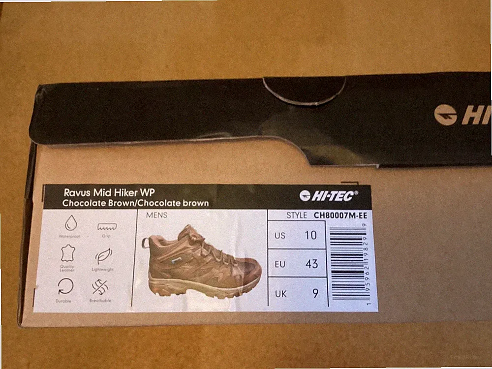 Hi-Tec Ht Ravus Mid Wp Lace Up Hiking Mens Brown Casual Boots CH80007M-E new