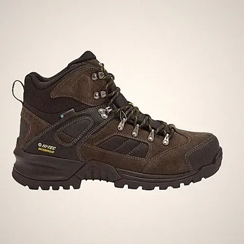 Hi Tec Men's 8 Hiking Boots Black Rock Waterproof Lightweight Comfort Breathable