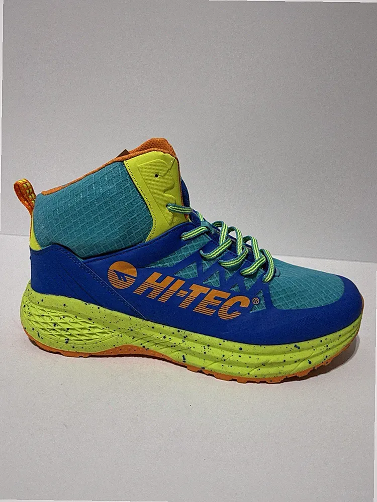 Hi-Tec Men’s Destructor Logo High Top Hiking Shoes Blue/Multi, Size 11 M
