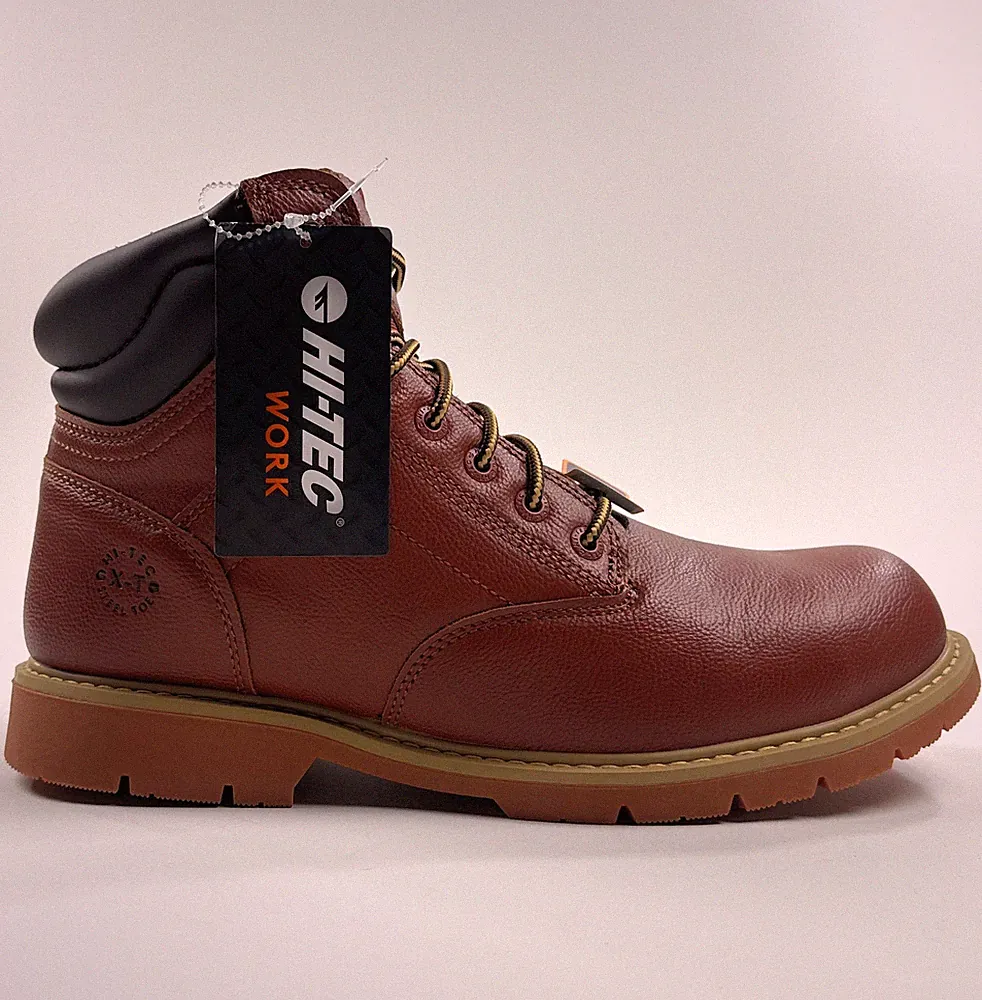 Hi-Tec Work Gauge 6 Inch Steel Toe Mens 10.5 Ankle Boots Brown Tan CH80262M-JJ