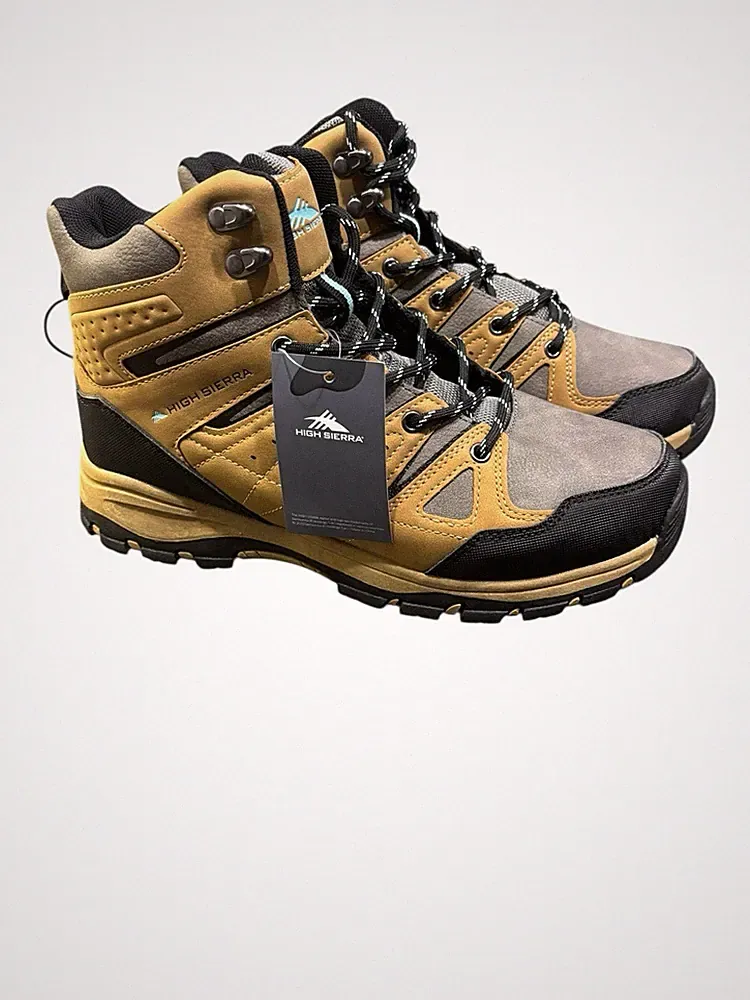 High Sierra Women’s Hiking Boots Size 9 – Tan/Blck Trail Shoes NWT Durable Grip