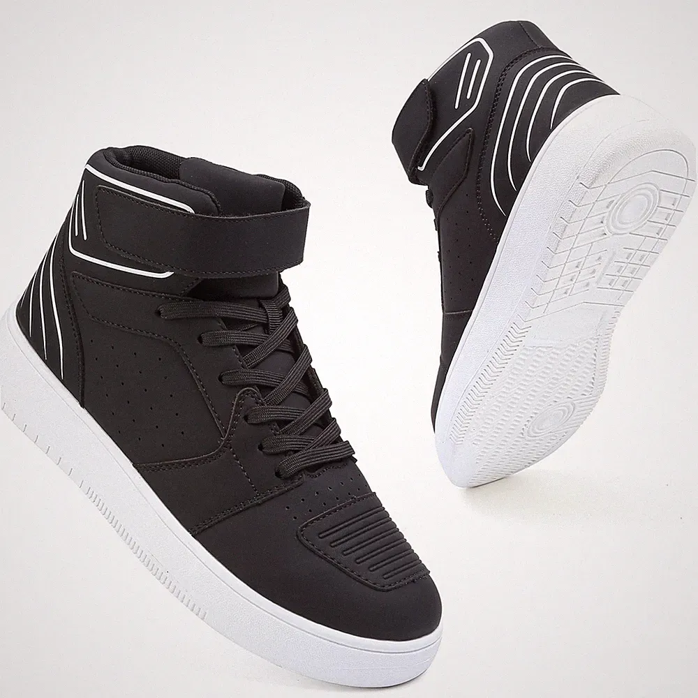 High Top Motorcycle Boots for Men, LaceUp Riding Shoes with Ankle Strap
