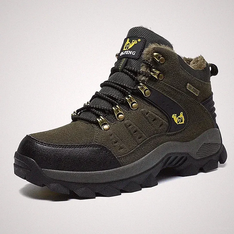 High Top Plush Outdoor Mountaineering Boots Men's and Women's Hiking Travel Shoe