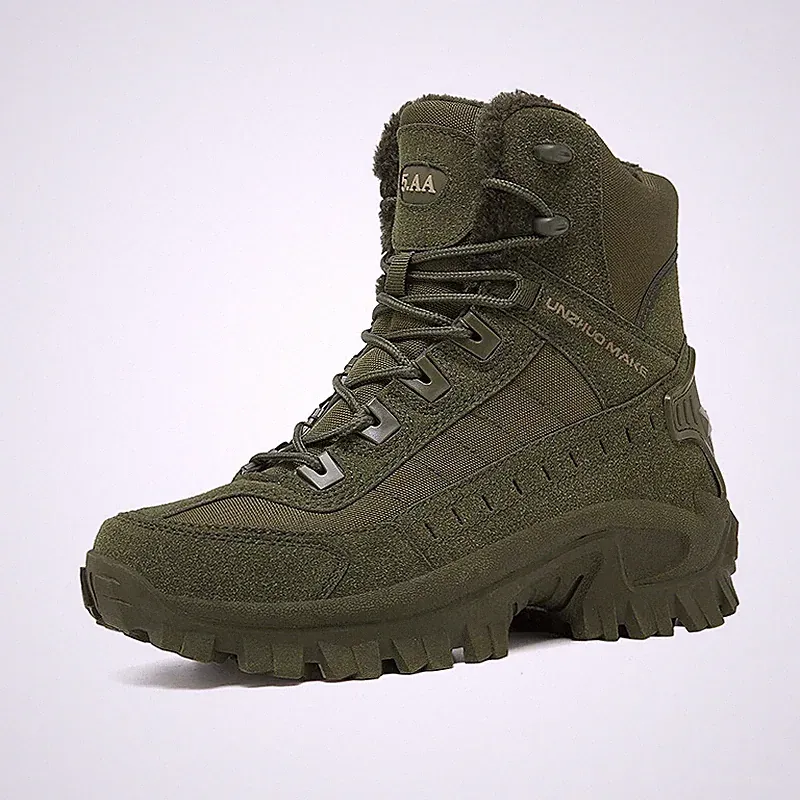 High Top Winter Hiking Boots Waterproof Men's Snow Boots Warm Walking Shoes