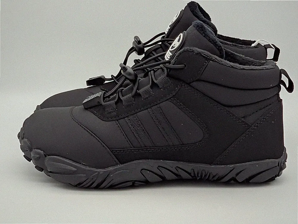 Hikenture Womens Barefoot Hiking Boots Winter Fleece Lined Shoes Size 5 Black