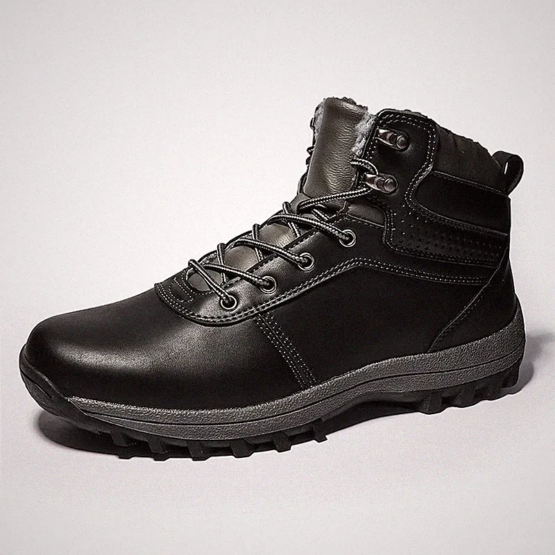 Hiking Shoes Leather Outdoor Warm Synthetic Upper Plush Lining Boots Shoes